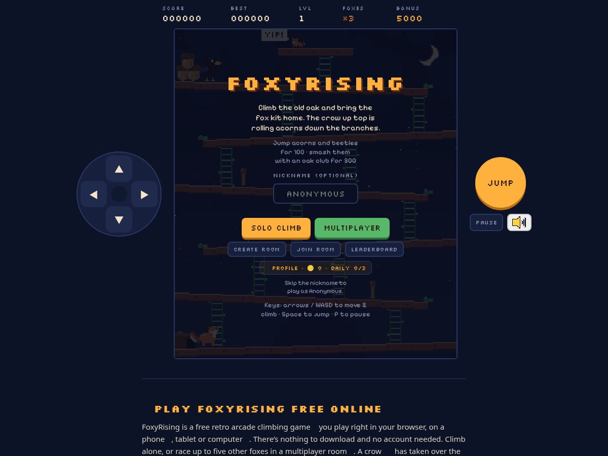 Landing-page snapshot of foxyrising.com