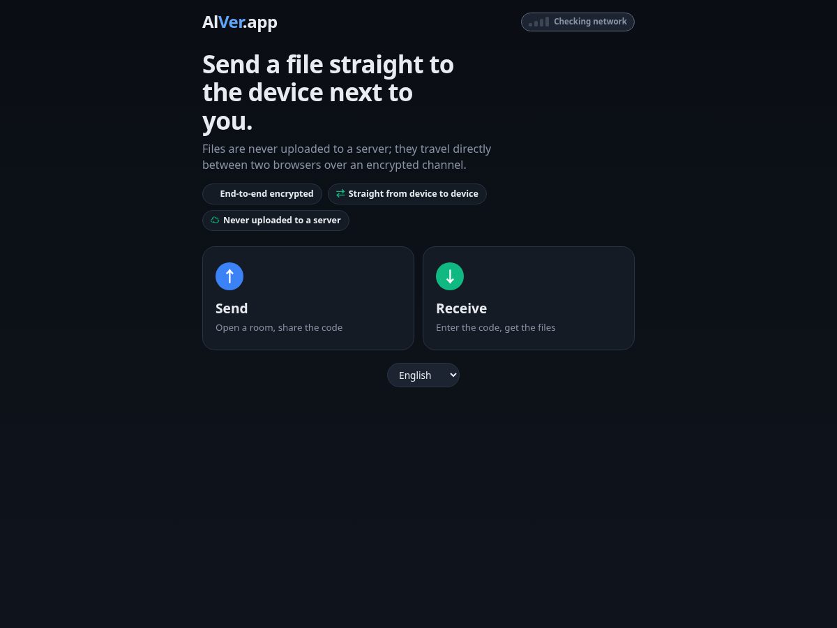 Landing-page snapshot of getalver.app