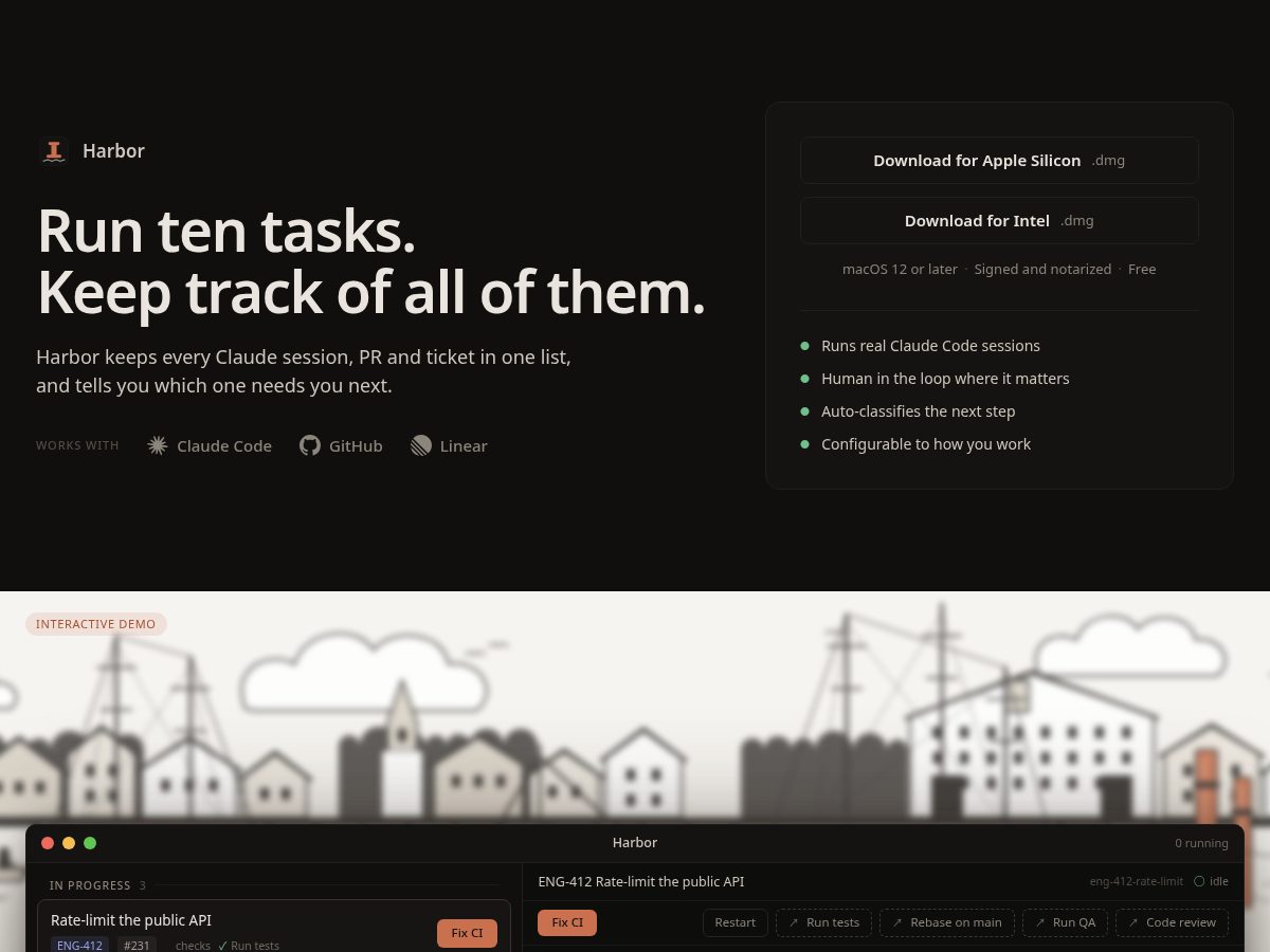 Landing-page snapshot of getharborcode.com