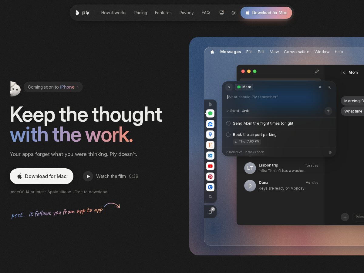 Landing-page snapshot of getply.app