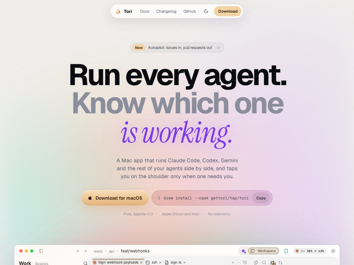 Landing-page snapshot of gettori.xyz