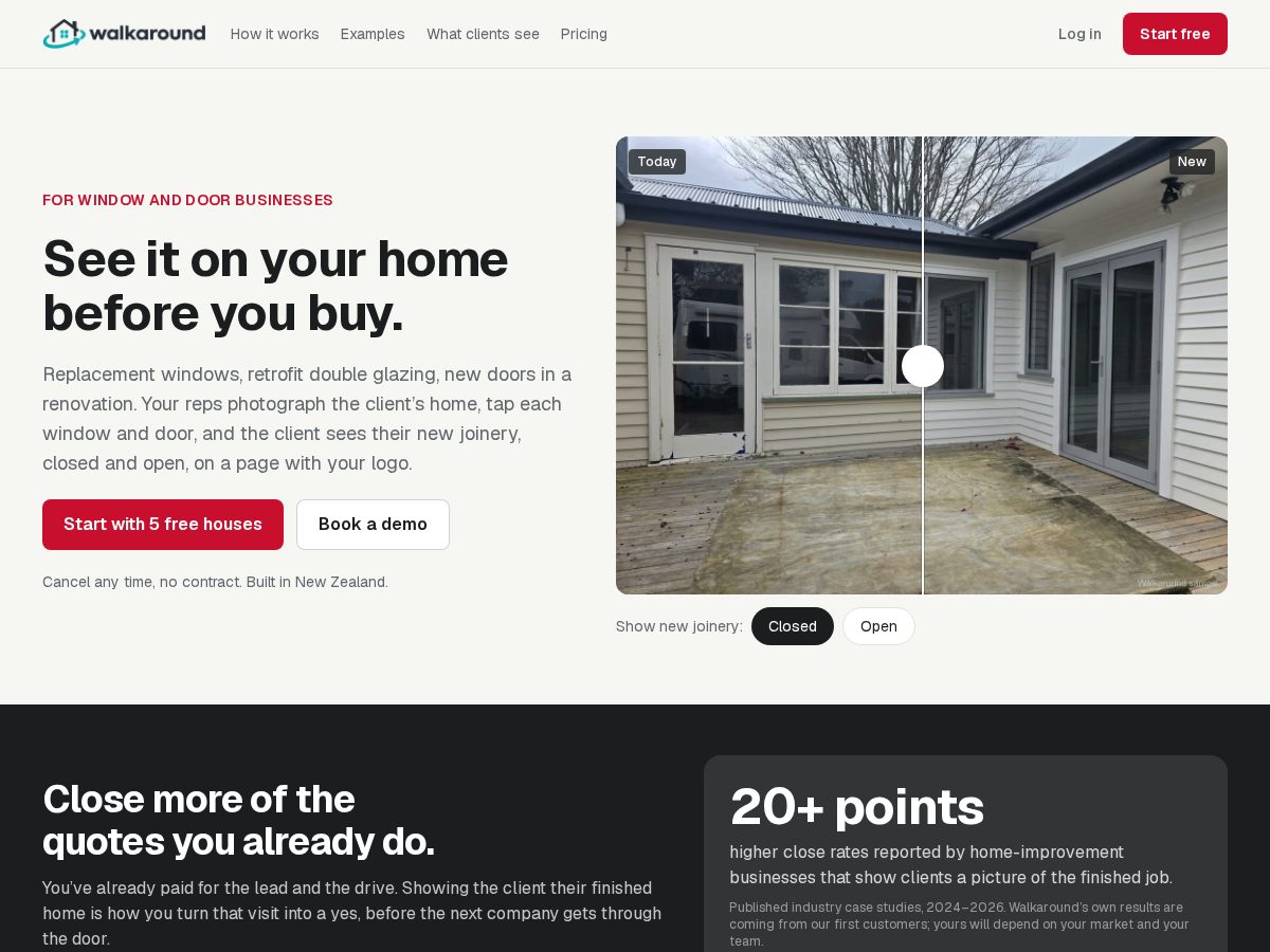Landing-page snapshot of getwalkaround.com