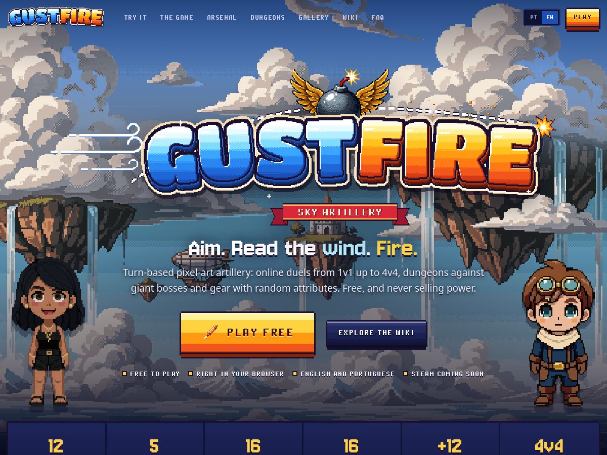 Landing-page snapshot of gustfire.online