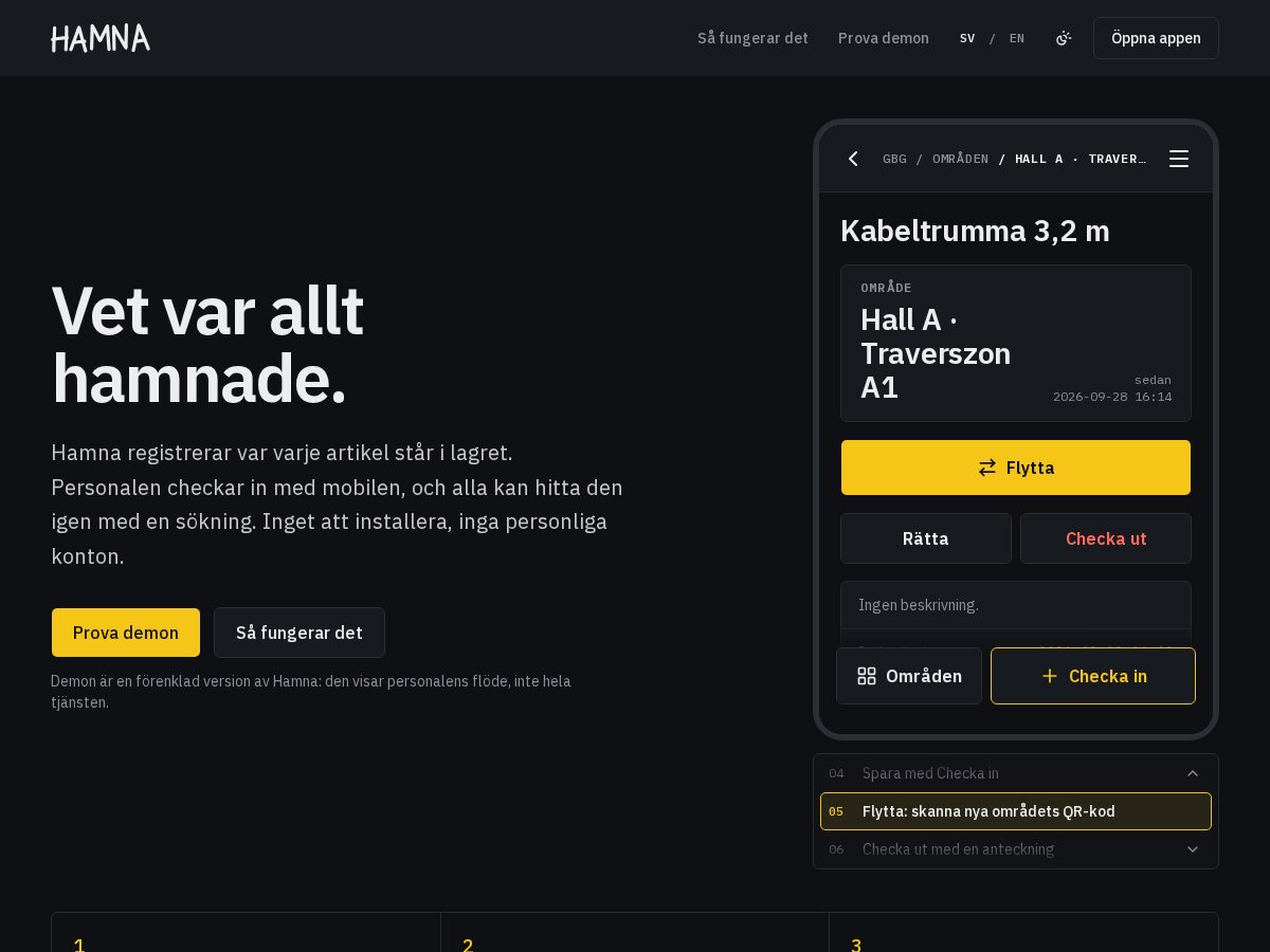 Landing-page snapshot of hamna.app