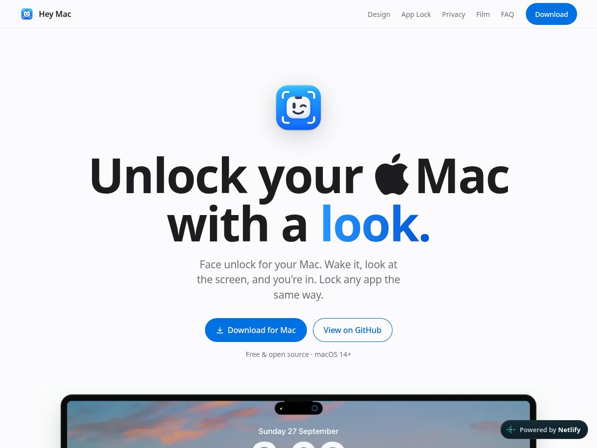 Landing-page snapshot of heymacapp.com