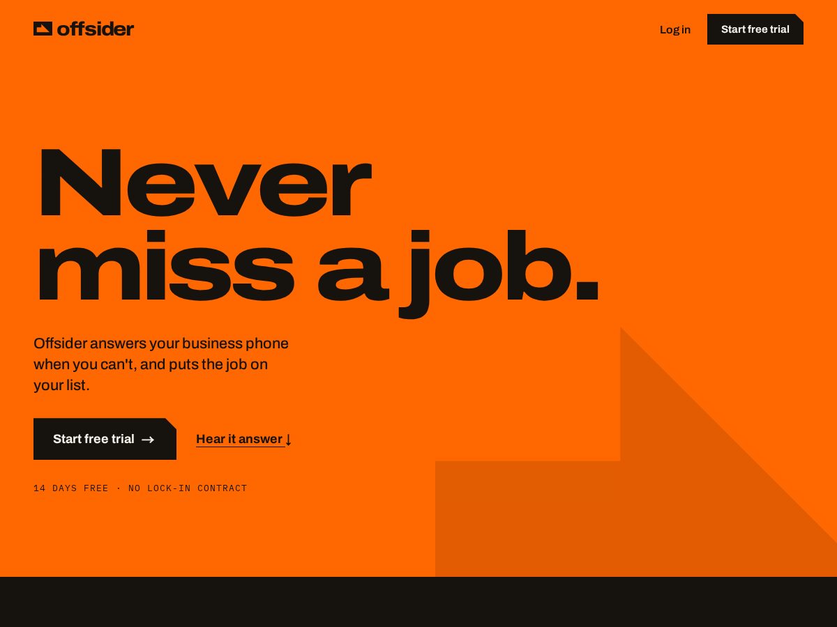 Landing-page snapshot of heyoffsider.com