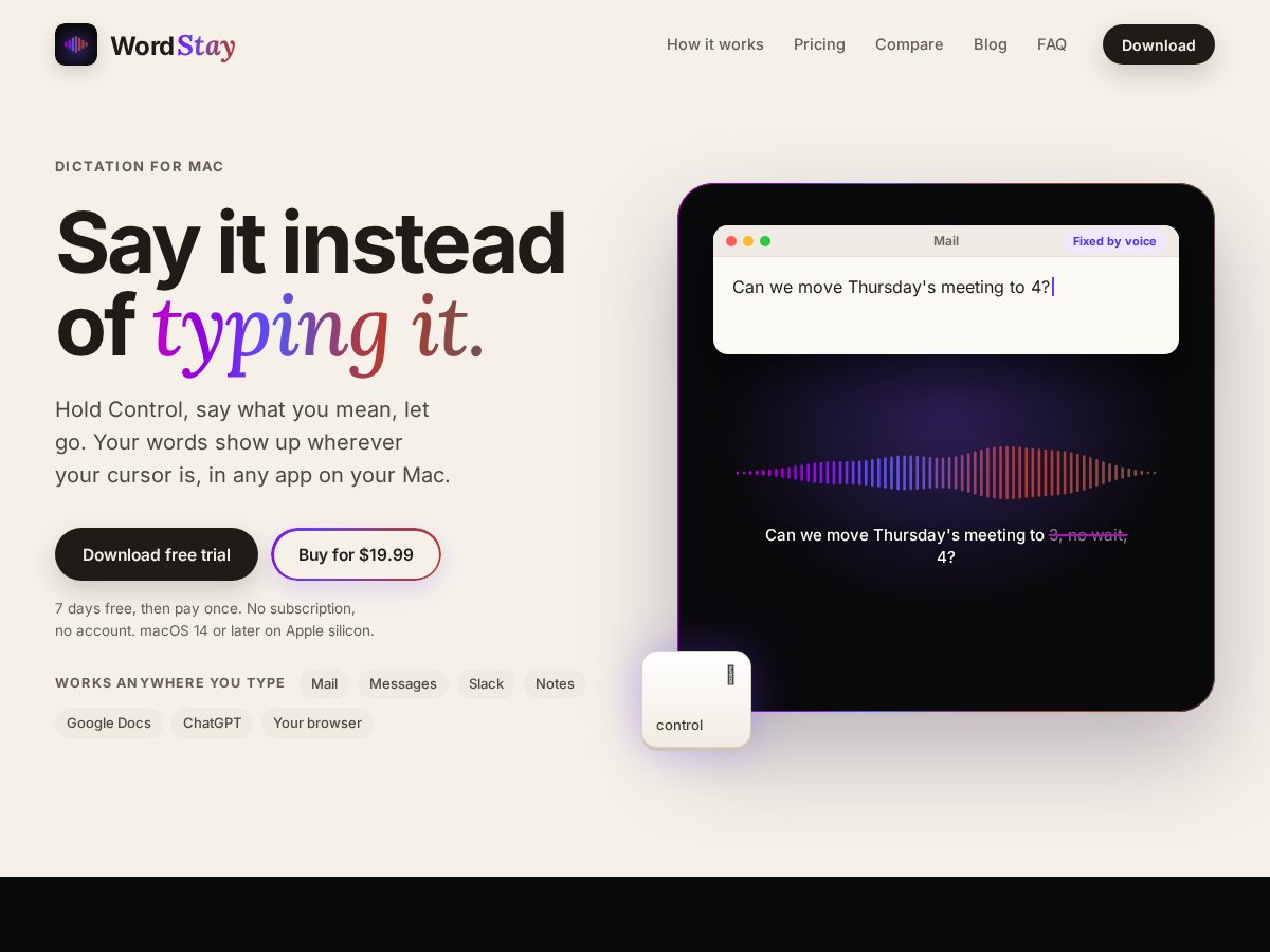 Landing-page snapshot of holdtotalk.app