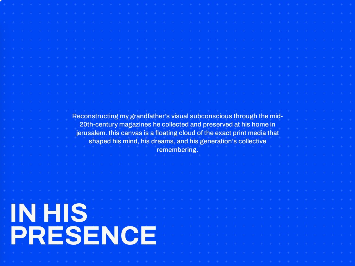 Landing-page snapshot of inhispresencearchive.com