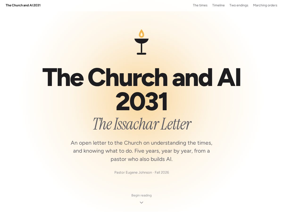 Landing-page snapshot of issacharletter.com