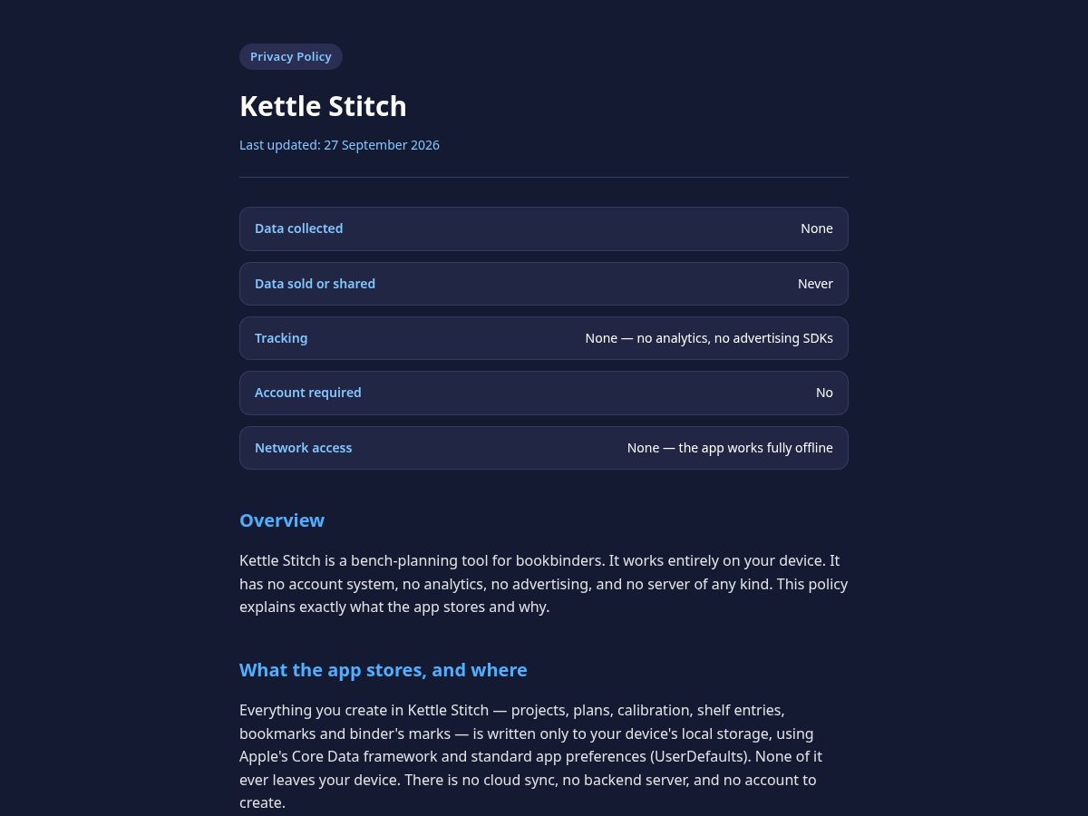 Landing-page snapshot of kettlestitch.online