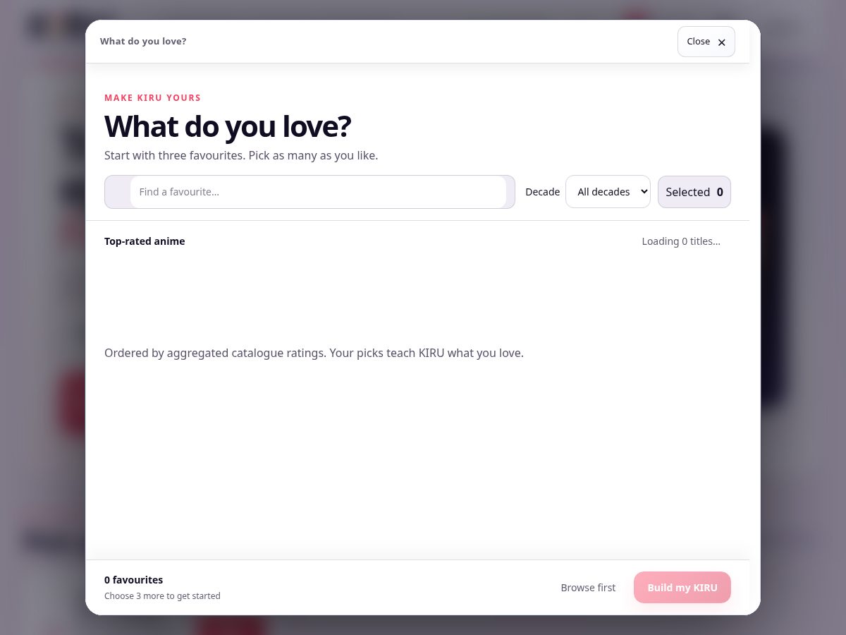 Landing-page snapshot of kiruanime.com