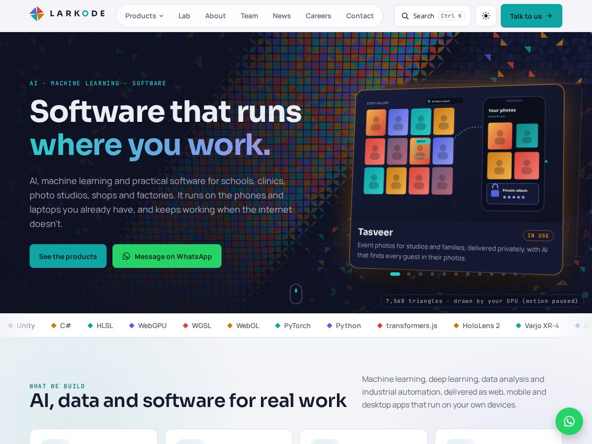 Landing-page snapshot of larkode.com
