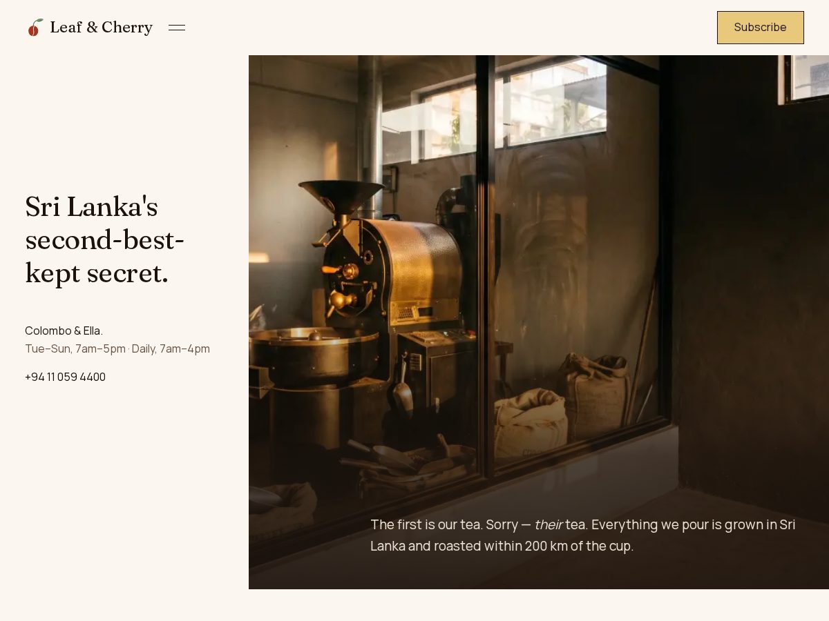 Landing-page snapshot of leafandcherry.site