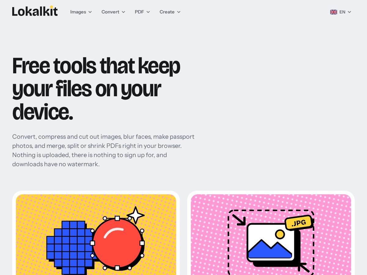 Landing-page snapshot of lokalkit.com
