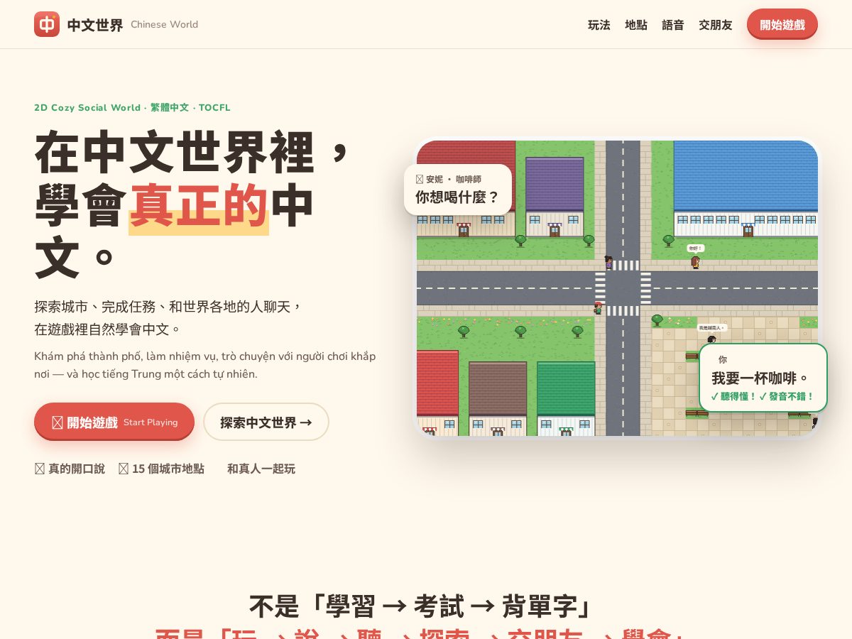 Landing-page snapshot of mandarin-world.dev