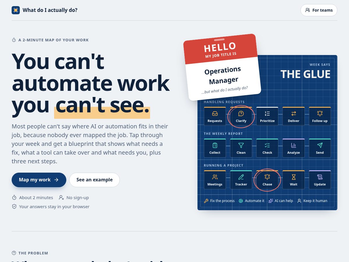 Landing-page snapshot of mapyourworkflow.com