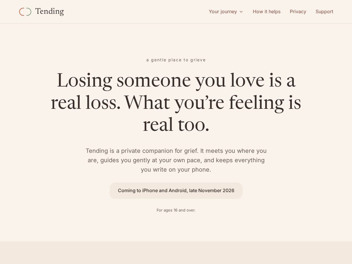 Landing-page snapshot of mytending.com