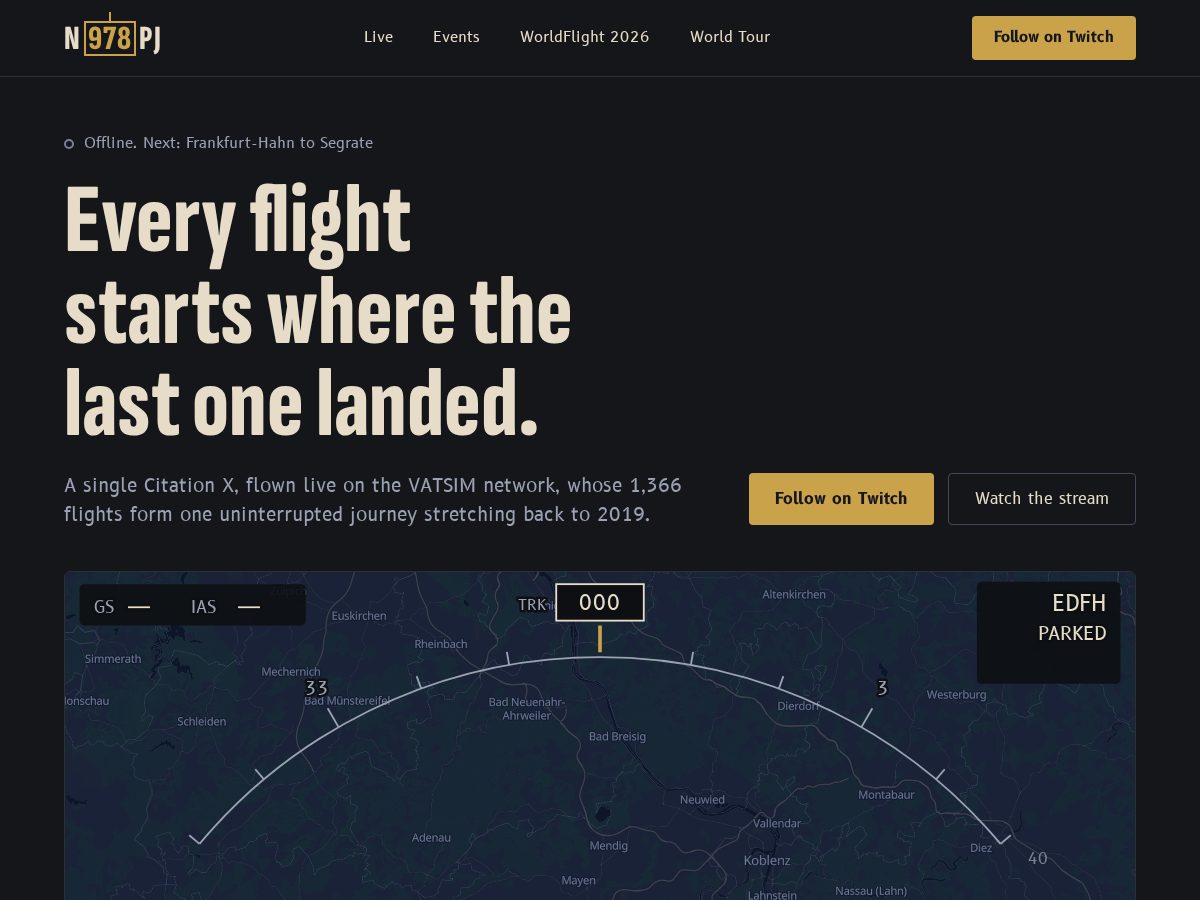 Landing-page snapshot of n978pj.com