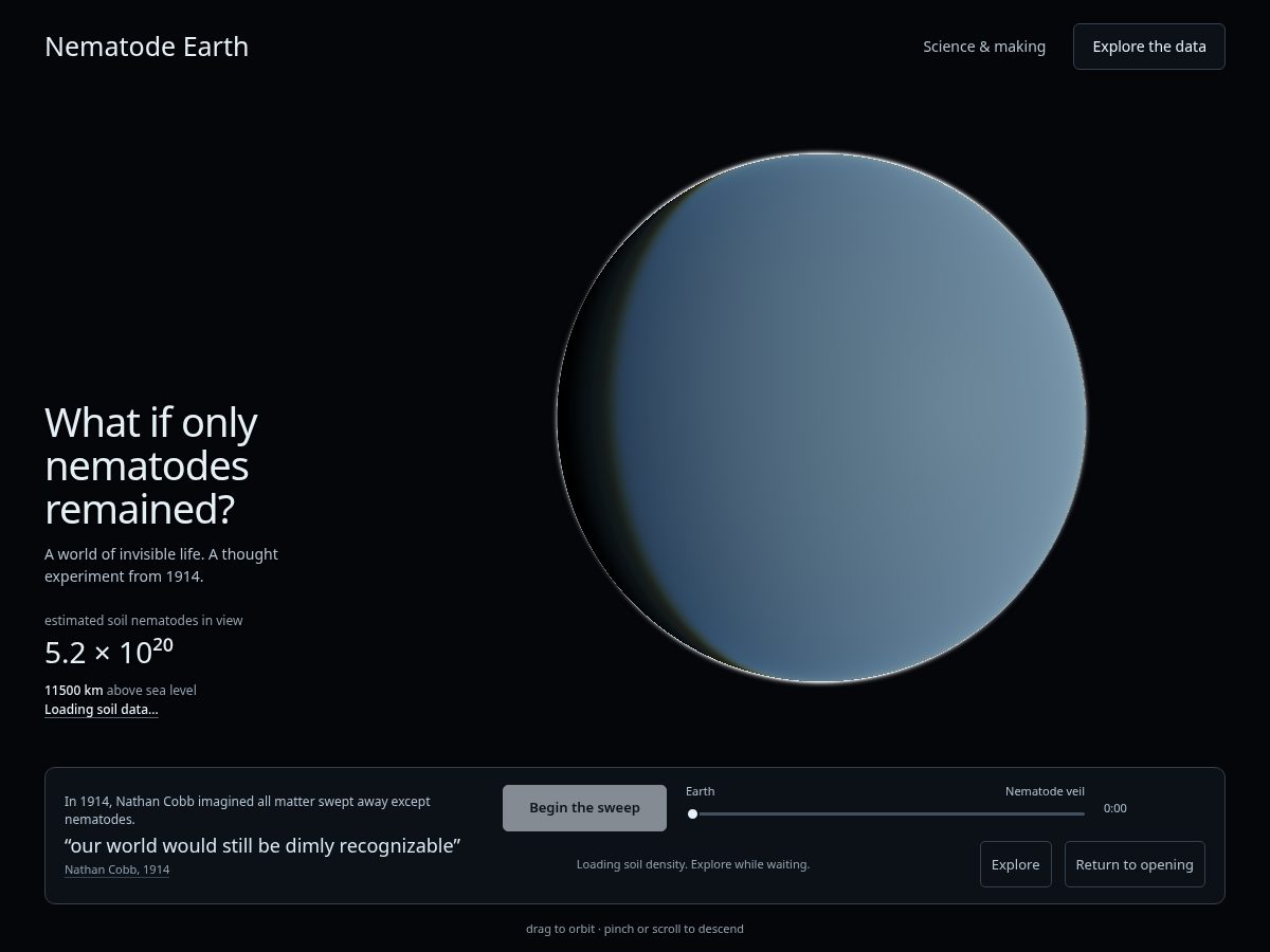 Landing-page snapshot of nematode.earth