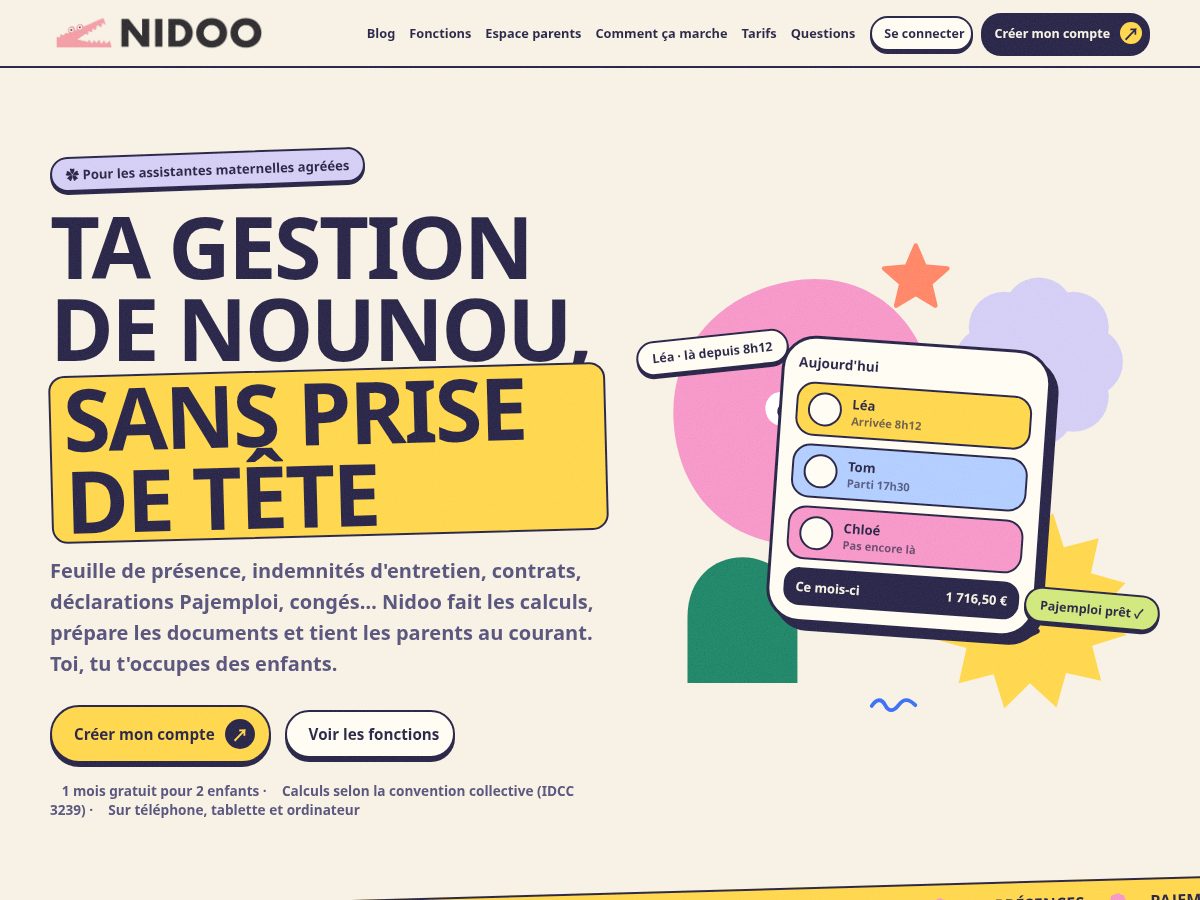 Landing-page snapshot of nidoo-app.com