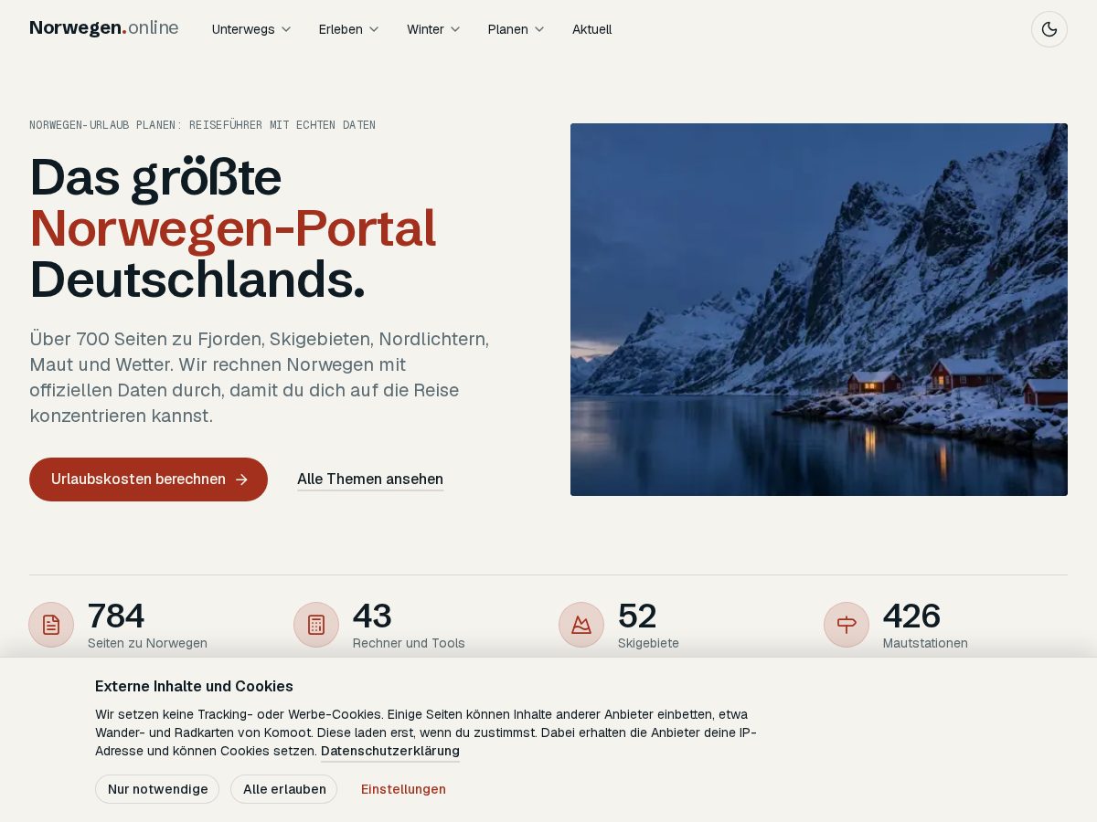 Landing-page snapshot of norwegen.online