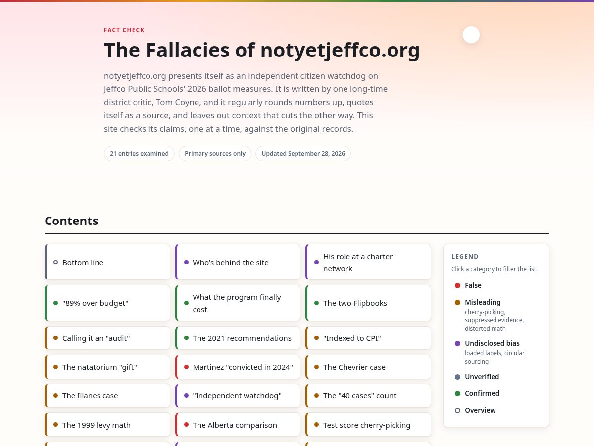 Landing-page snapshot of notyettomcoyne.org