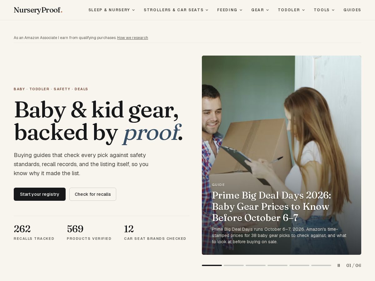 Landing-page snapshot of nurseryproof.com