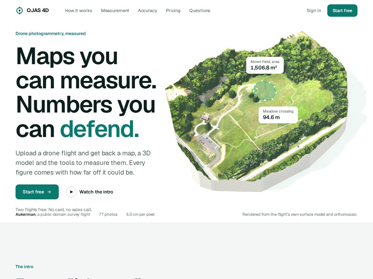 Landing-page snapshot of ojas4d.com