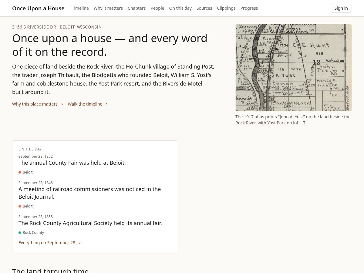 Landing-page snapshot of onceupona.house