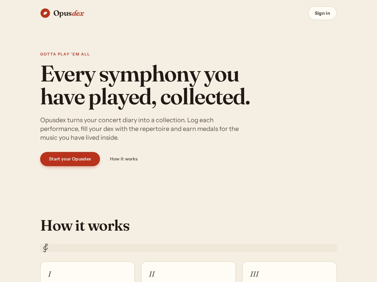 Landing-page snapshot of opusdex.app