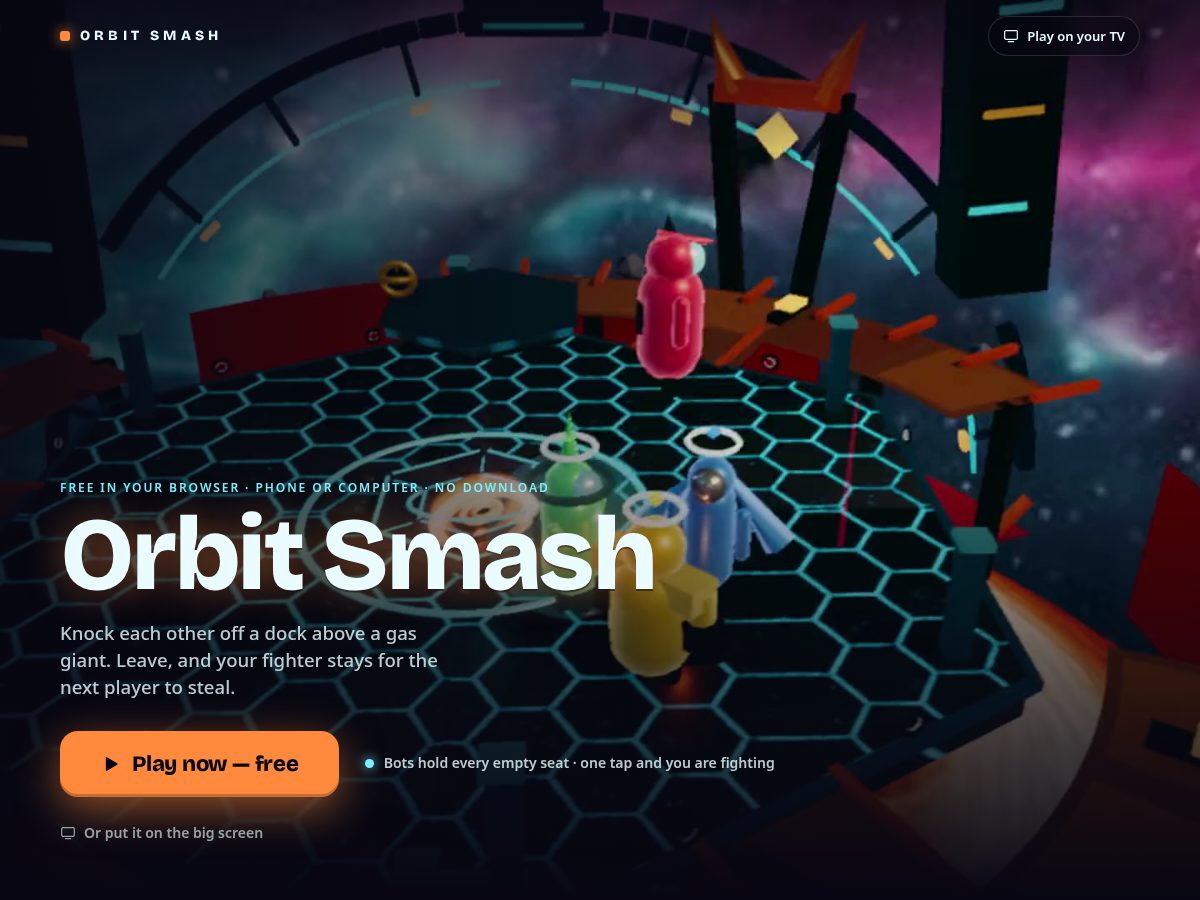 Landing-page snapshot of orbitsmash.com