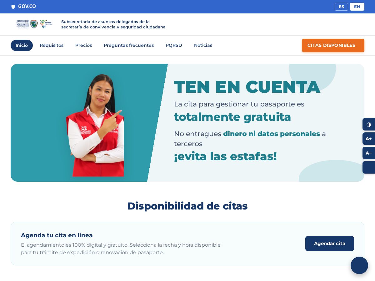 Landing-page snapshot of pasaport-gov.com