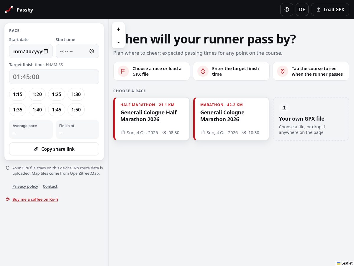 Landing-page snapshot of passby.run