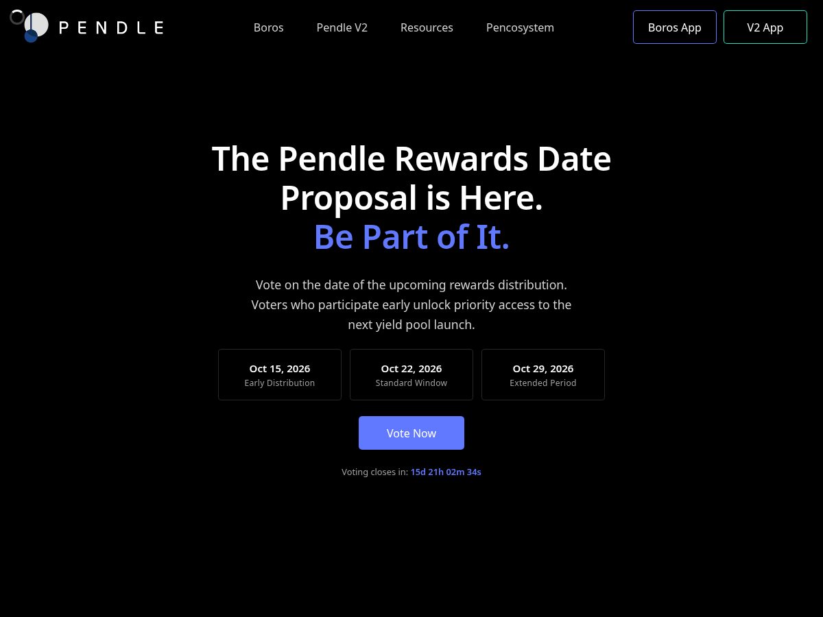 Landing-page snapshot of pendle-ecosystem.top