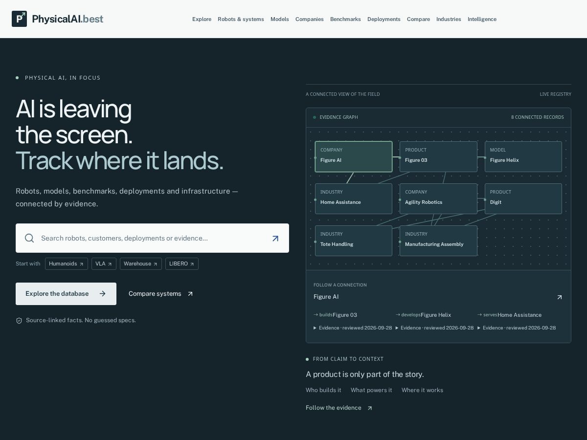 Landing-page snapshot of physicalai.best