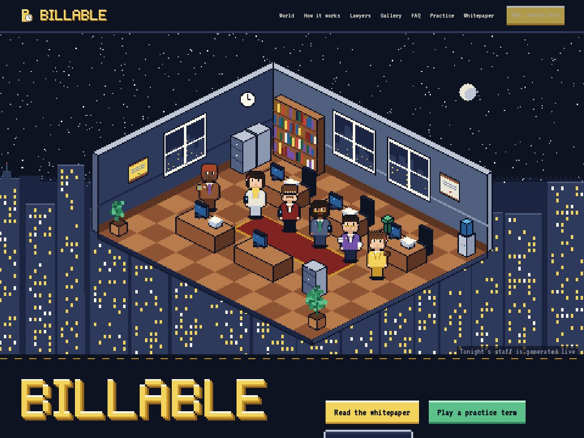 Landing-page snapshot of playbillable.com