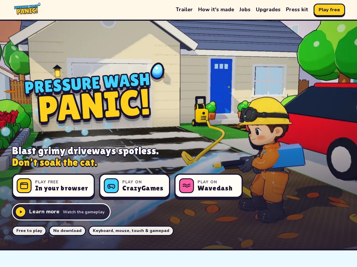 Landing-page snapshot of pressurewashpanic.com