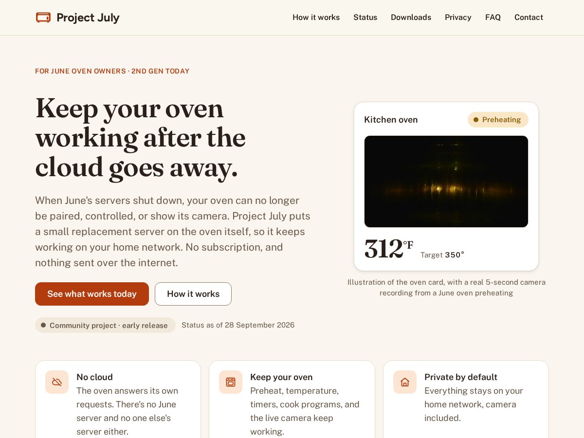 Landing-page snapshot of project-july.org