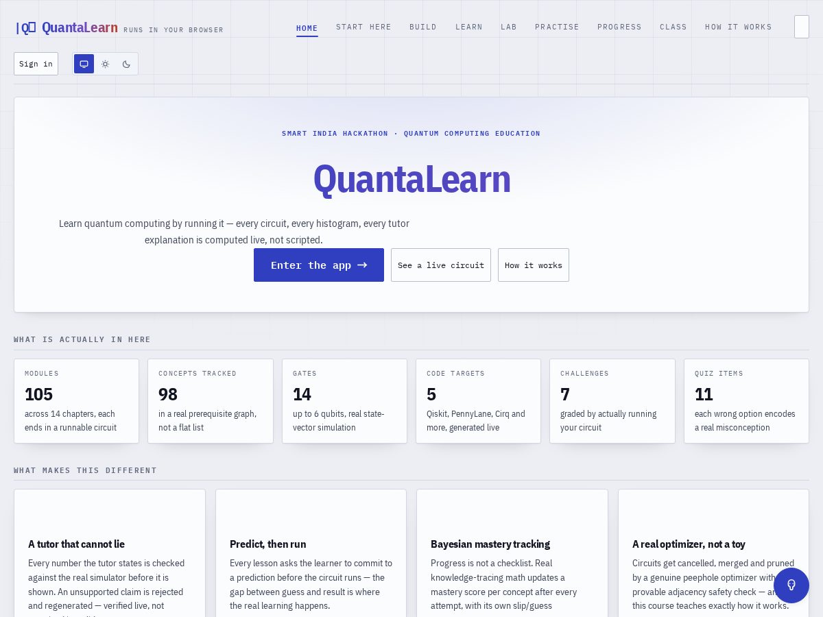 Landing-page snapshot of quantastack.app