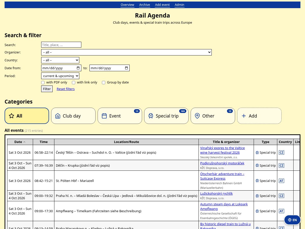 Landing-page snapshot of railagenda.net