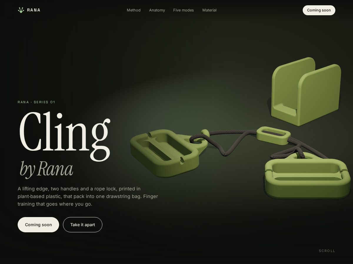 Landing-page snapshot of ranaclimbing.com