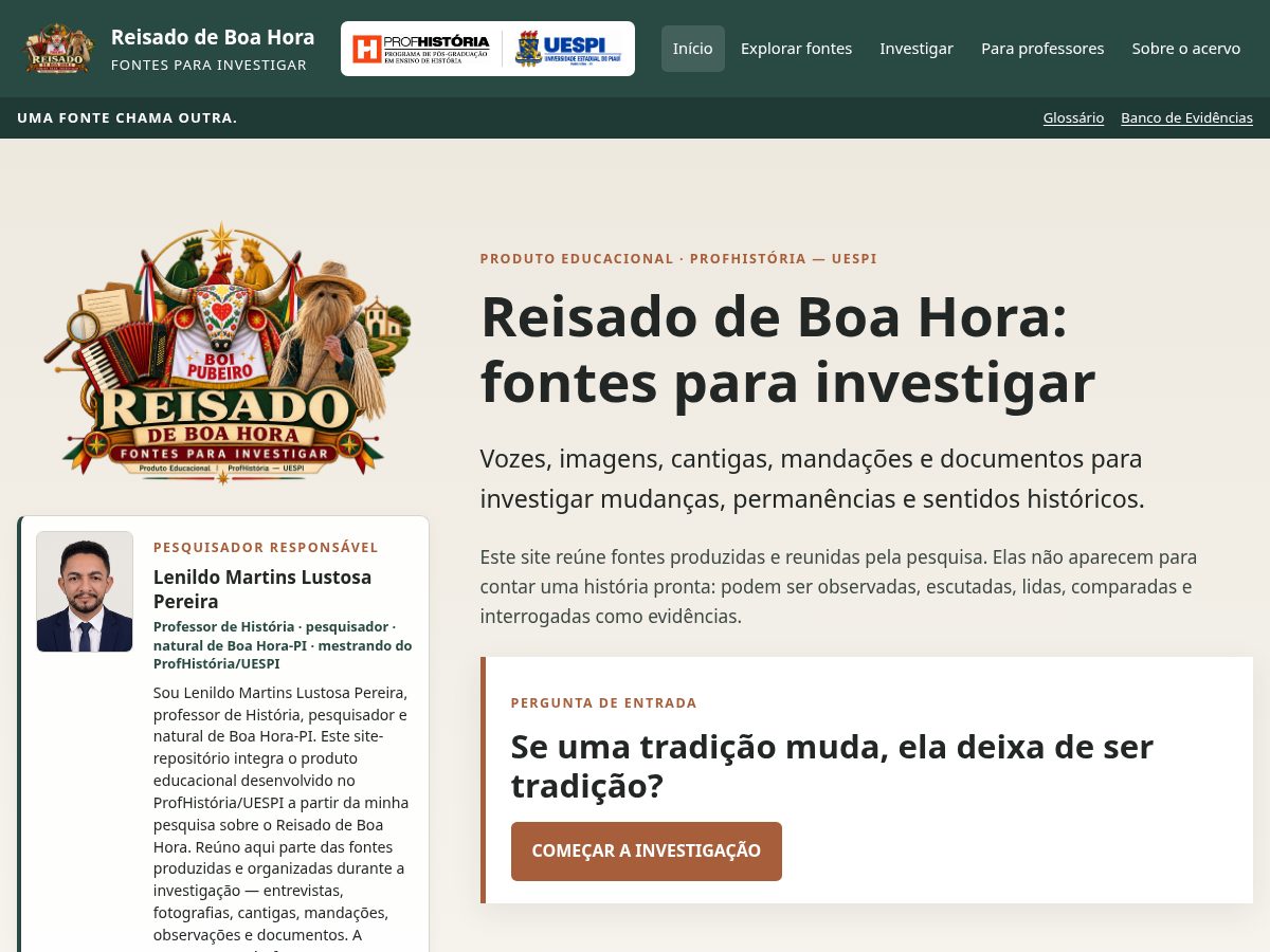 Landing-page snapshot of reisadoboahora.com