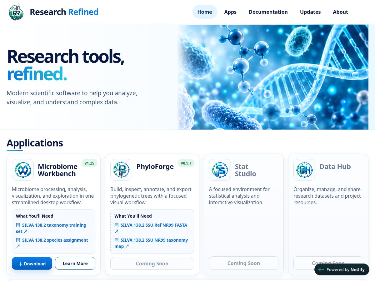 Landing-page snapshot of researchrefinedsoftware.com