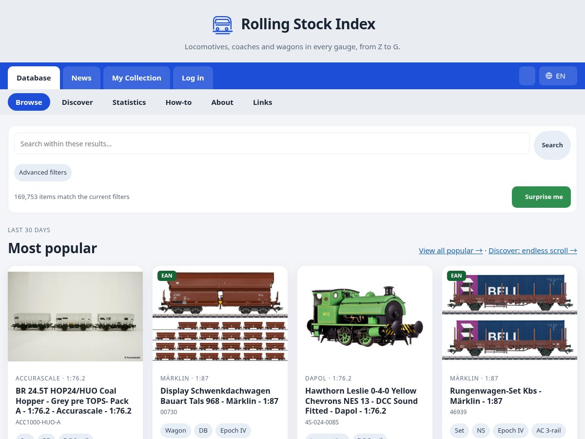 Landing-page snapshot of rollingstockindex.com
