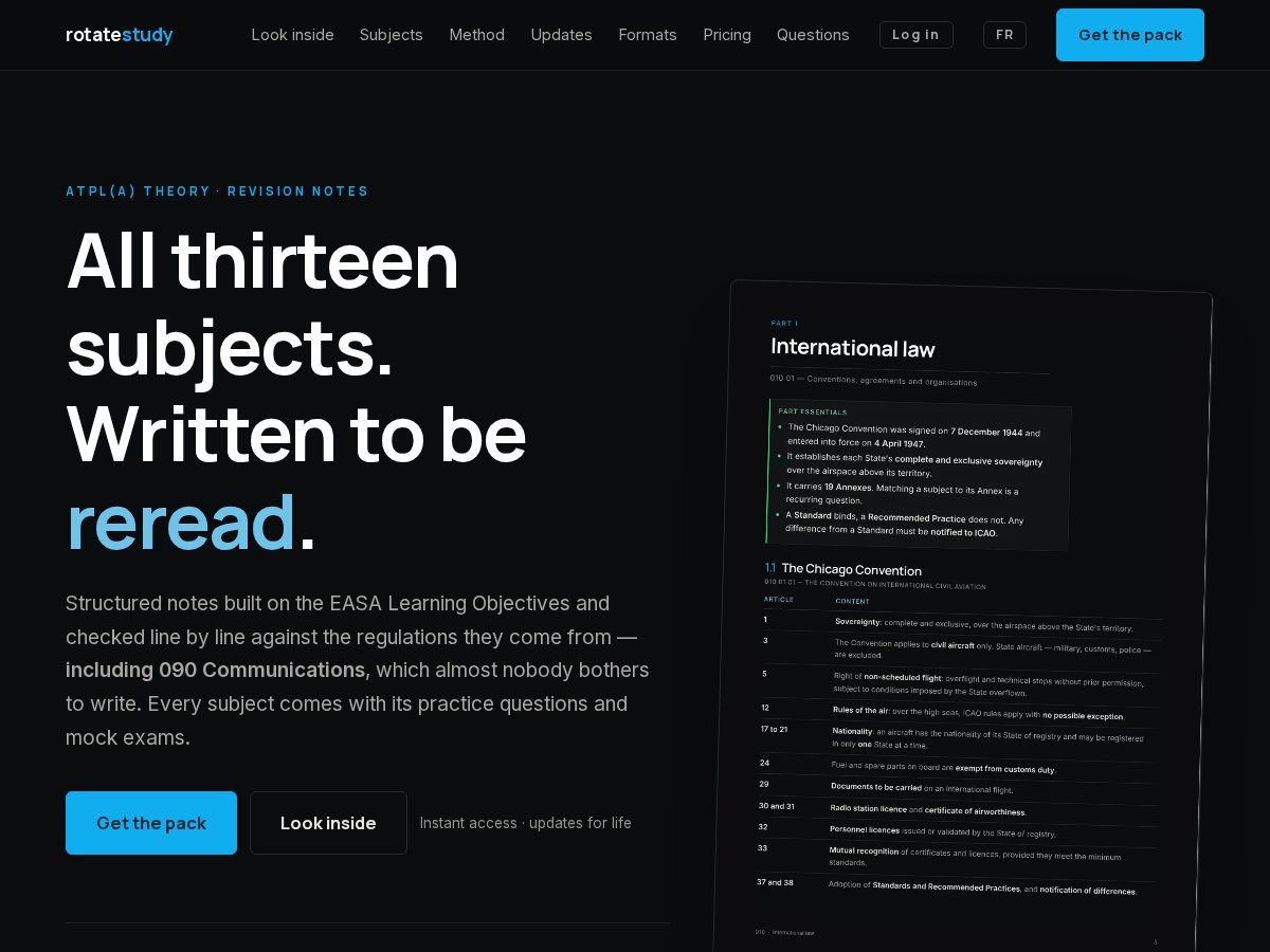 Landing-page snapshot of rotatestudy.com