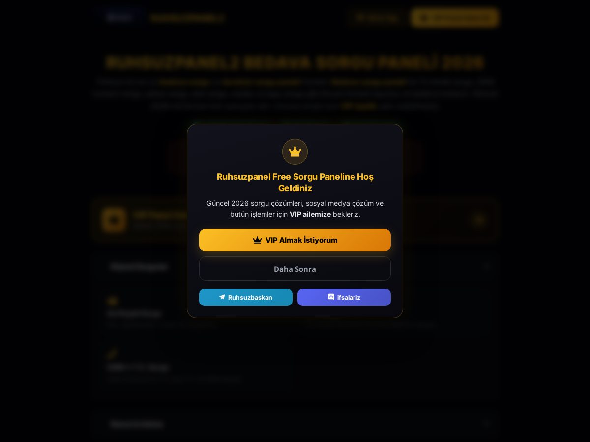 Landing-page snapshot of ruhsuzpanel2.website