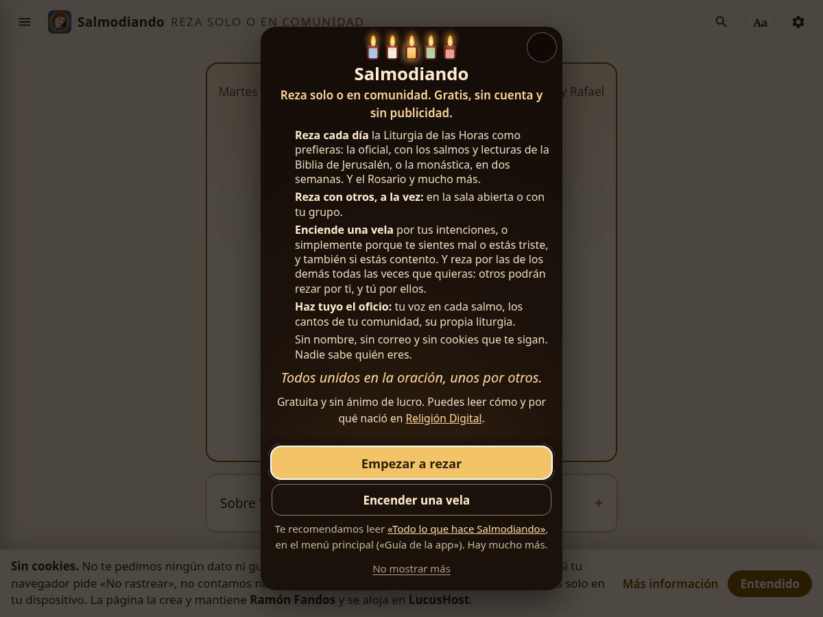 Landing-page snapshot of salmodiando.org