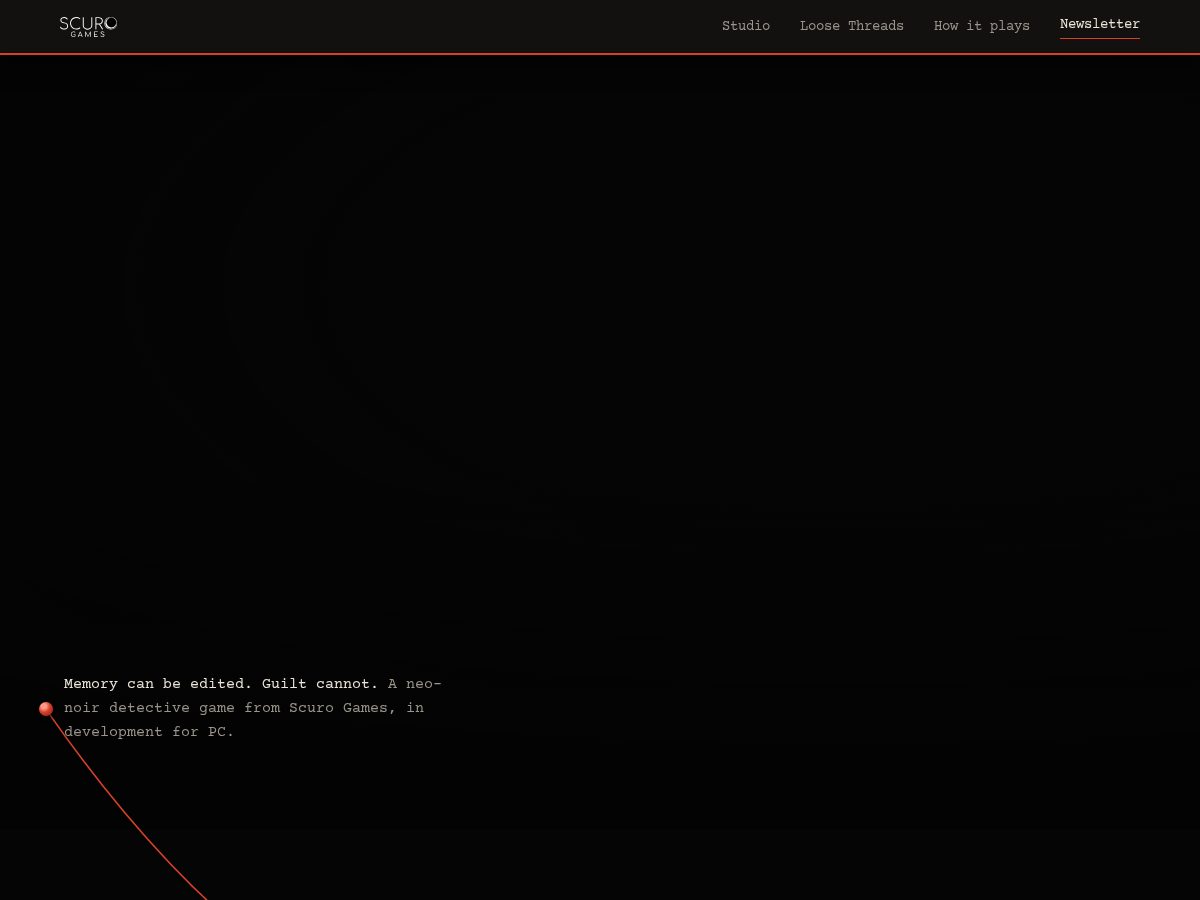 Landing-page snapshot of scuro.games