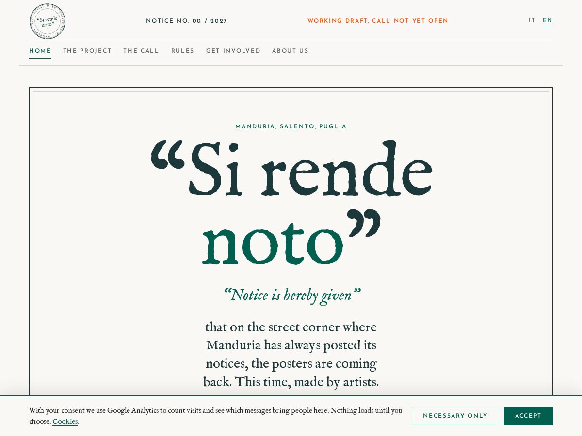 Landing-page snapshot of sirendenoto.art