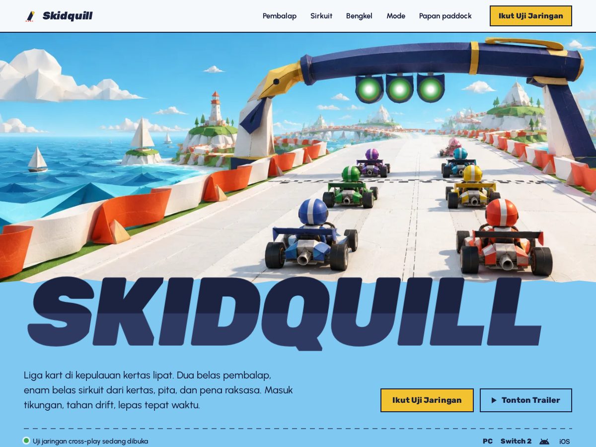 Landing-page snapshot of skidquill.com
